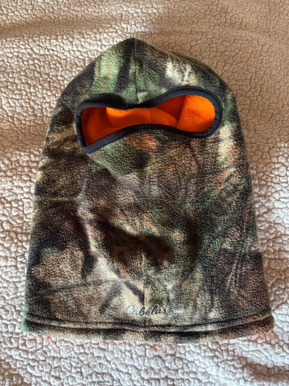 Cabela's Adult Camouflage Fleece Balaclava with Orange Lining